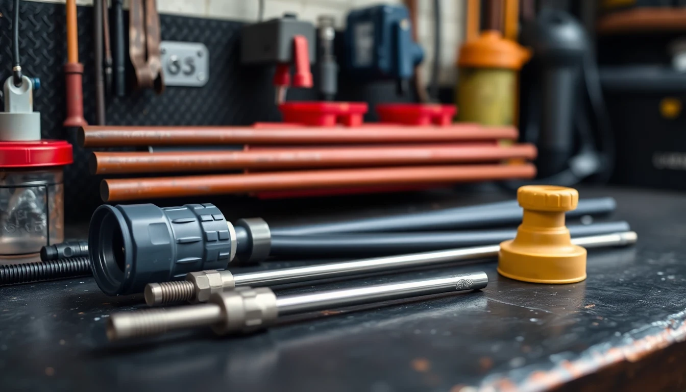 Drainage tools on workshop bench, Burnley